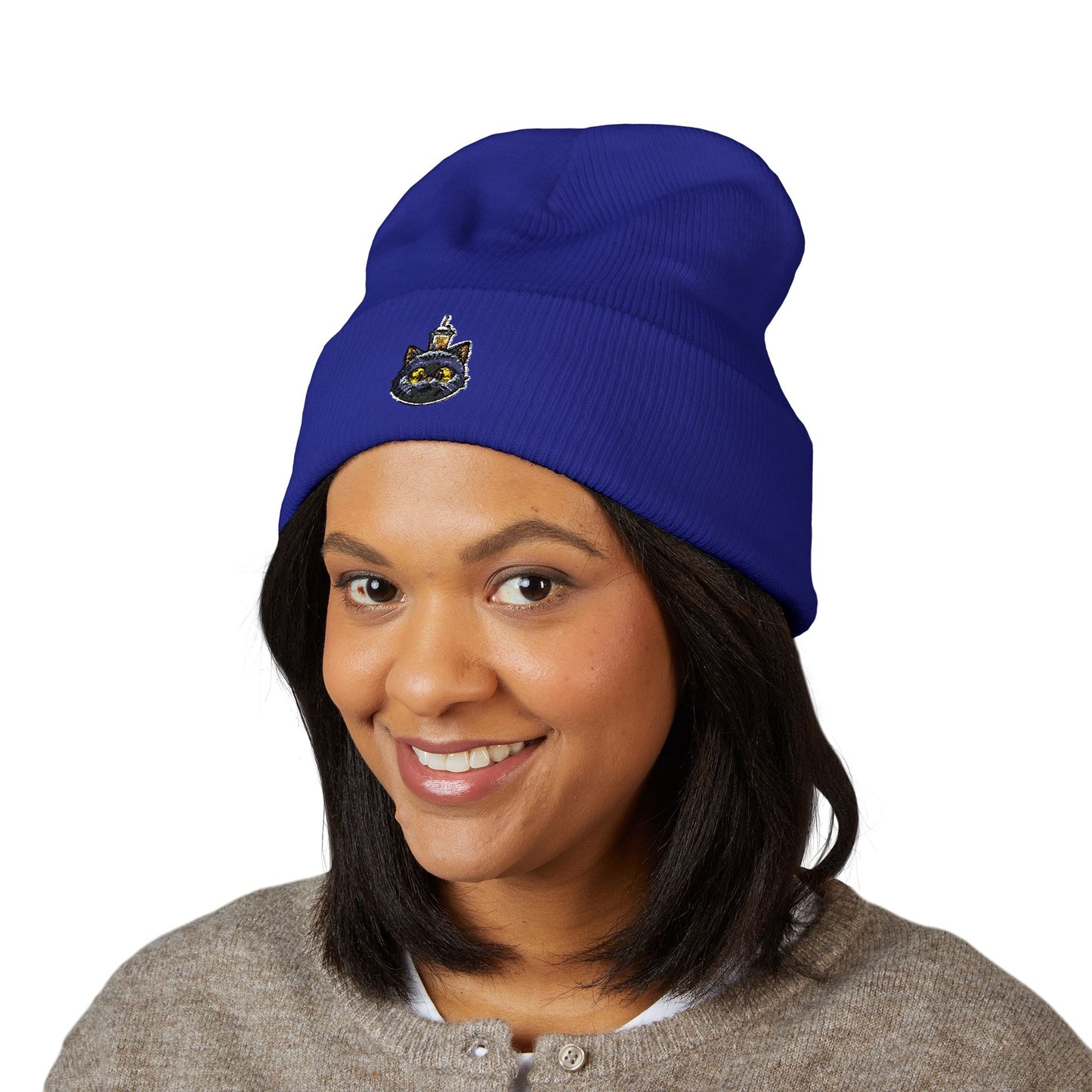 Embroidered Knit Beanie Style 2 - a-0001
