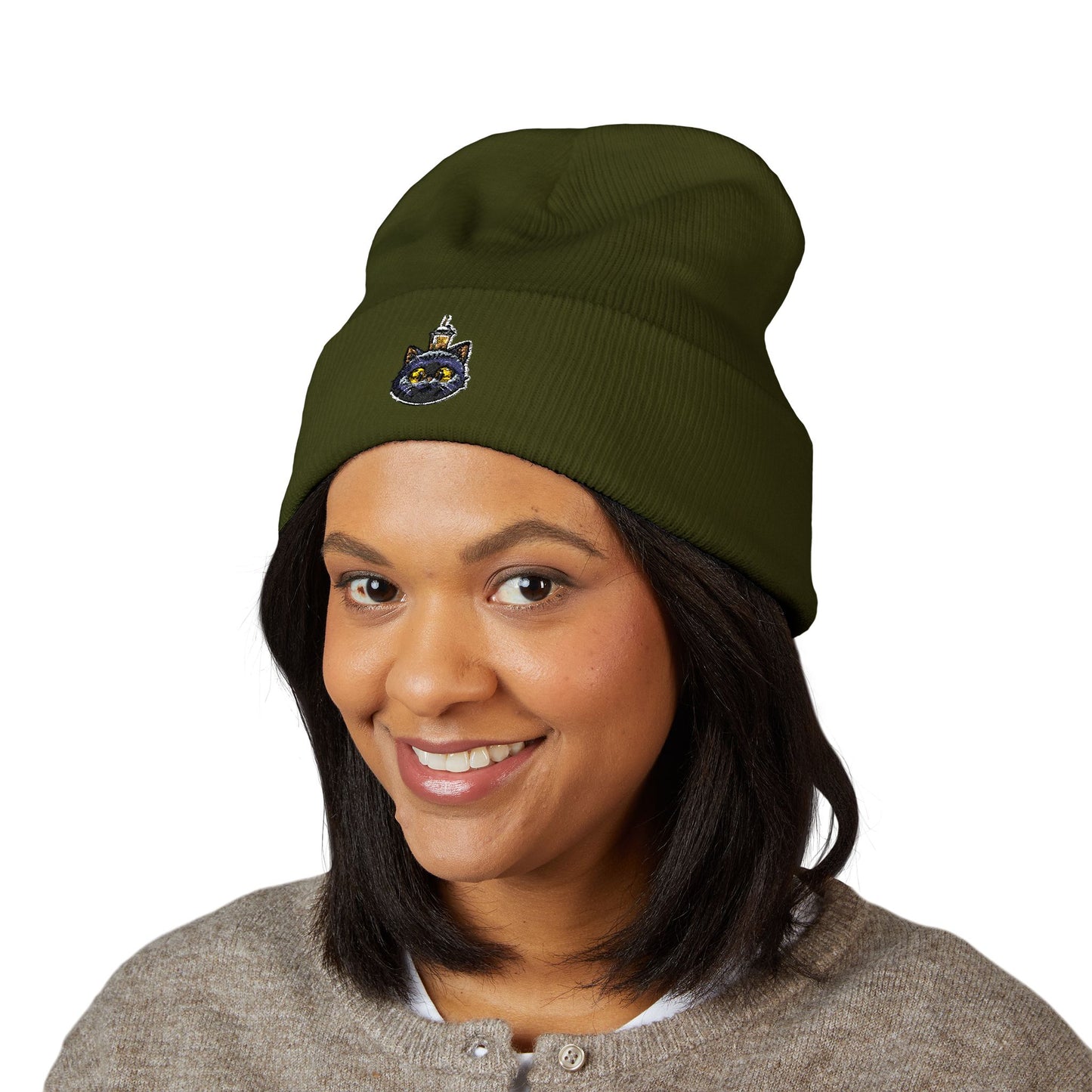 Embroidered Knit Beanie Style 2 - a-0001