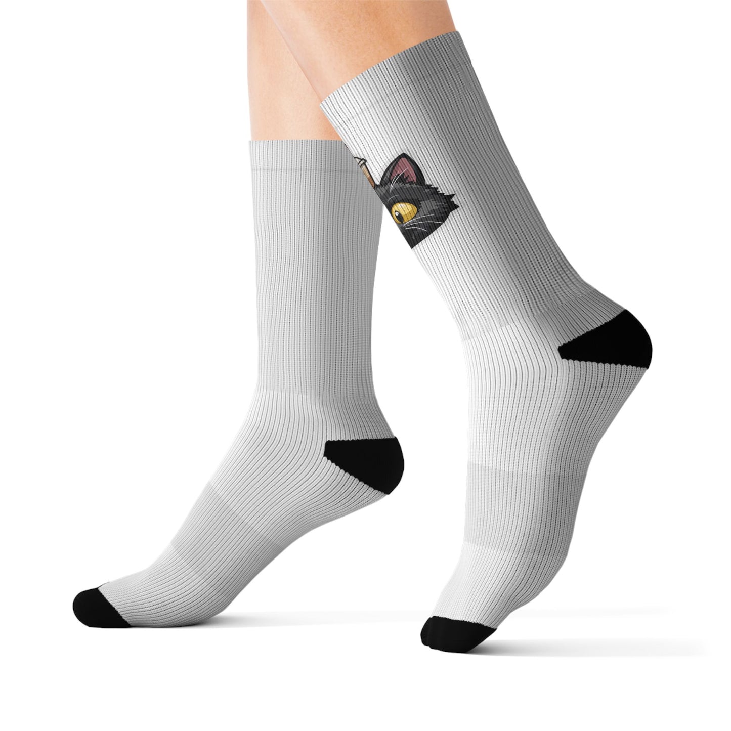 Cat Peek Sublimation Socks - a-0001